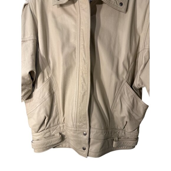 Avanti Tan Genuine Leather Bomber Jacket Size M, Made in Korea Pre-Owned - Picture 6 of 15